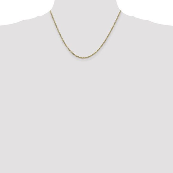 1.75mm, 10k Yellow Gold, Solid Concave Figaro Chain Necklace, 18 Inch - Picture 2 of 8